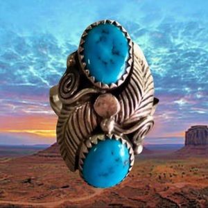 Sterling Silver Navajo George Kee Turquoise Ring